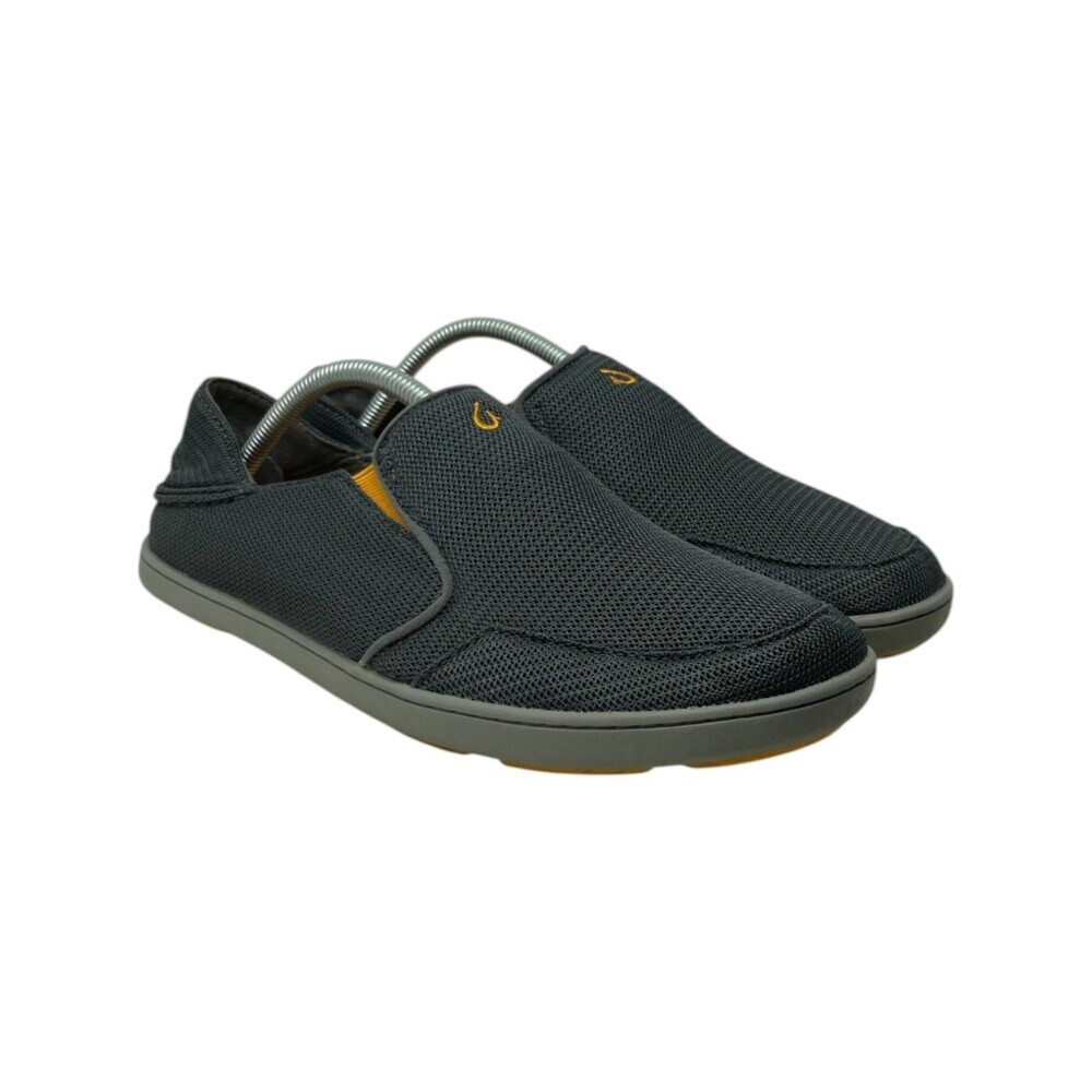 OluKai Slip On Shoes Men's Size 10 Nohea Mesh Grey Orange Coastal